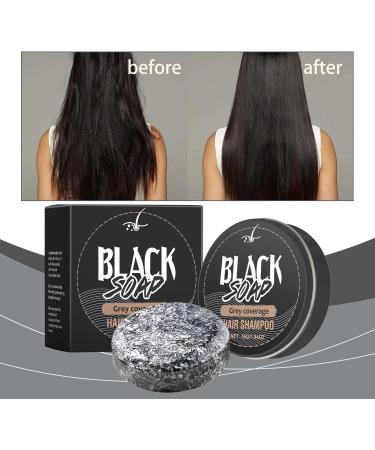 White Hair Shampoo Bar Darkening Gray Hair Men Black Soap Reverse Gray Hair Shampoo Bar Anti White Hair Black Hair Soap Anti Gray Bar Black Soap (3PC) - Buy Online on GoSupps.com