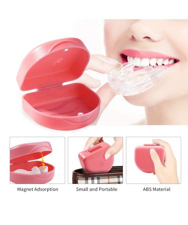 2 Pack Pink Orthodontic Retainer Case Set - Solid Retainer Holder - Buy Online on GoSupps.com