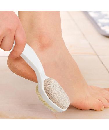 Honhoha Foot Brush and Pumice Stone - Multifunctional Foot Scrubber and Callus Remover for Feet | Comfortable Anti-Slip Bathroom Accessories Gentle Callus Remover for Feet Pumice Stone for Feet White - Buy Online on GoSupps.com