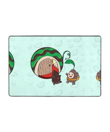 YYHHAOFA Sunflower Seeds Watermelon Seeds Pattern Flannel Anti-Slip Floor mat 36"x24" : Fine Velvet Non-Slip Durable Soft White