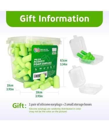 100 Pcs Soft Foam Ear Plugs - Noise Cancelling Disposable for Sleeping Travel Shooting & More | Shuaiguoqi Green Earplugs - Buy Online on GoSupps.com