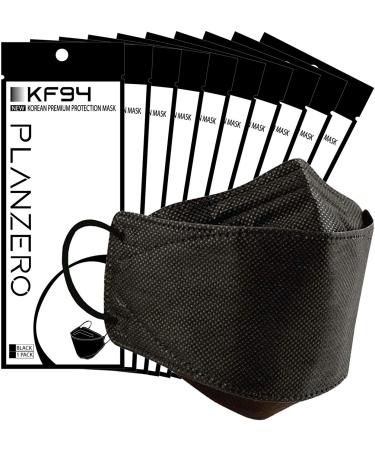KF94 Certified Premium Face Mask (Made in Korea) 10 Pack - Black | Respirators for Adults | Protective Disposable Safety Dust Covers - Buy Online on GoSupps.com