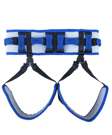 Transfer Belt with Handles Leg Loop Gait Belts Transfer Belts - for Patient Elderly Kids Physical Therapy - Walking Standing Rehabilitation Belt (Blue) L