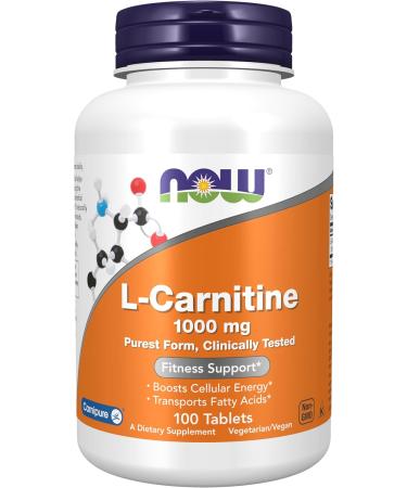 NOW Supplements Ubiquinol 100 mg High Bioavailability (The Active Form of CoQ10) 120 Softgels & Supplements L-Carnitine 1 000 mg Purest Form Amino Acid Fitness Support* 100 Tablets - Buy Online on GoSupps.com
