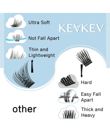 KevKev Flat Style Cluster Lashes 144 Pcs - C-8-16mix Caramel Individual Wispy Eyelash Extensions - Buy Online on GoSupps.com