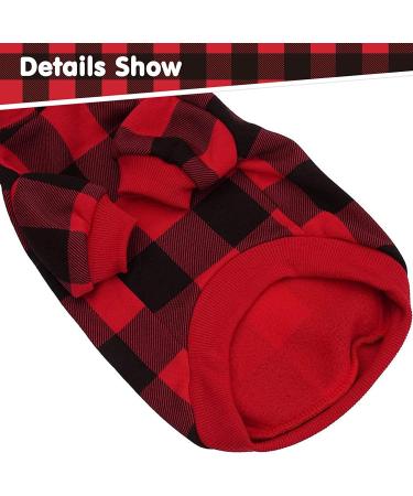 Plaid Dog Hoodie Pet Clothes Sweater with Hat - X-Large Red - Buy Online on GoSupps.com