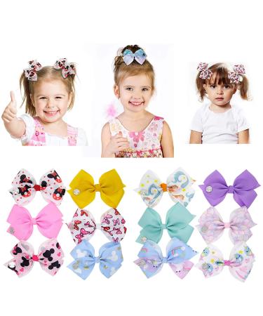 12Pcs Siwa Hair Bows for Girls - Unicorn Grosgrain Ribbon Barrettes Gift Set for Toddler Girls - Perfect for Birthdays, Halloween, Christmas | By LAXMTT - Buy Online on GoSupps.com