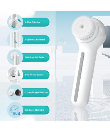 Buy Electric Facial Cleansing Brush | Rechargeable Spin Brush with 6 Speeds - Best for Cleansing & Exfoliating - International Shipping Available - Buy Online on GoSupps.com