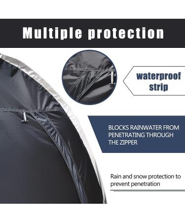 MAIZOA Outdoor Bike Cover Shed Tent | Waterproof 210D Oxford Fabric | Aluminum Alloy Bracket | Storage for 2 Bicycles or Tricycles | Black - Buy Online on GoSupps.com