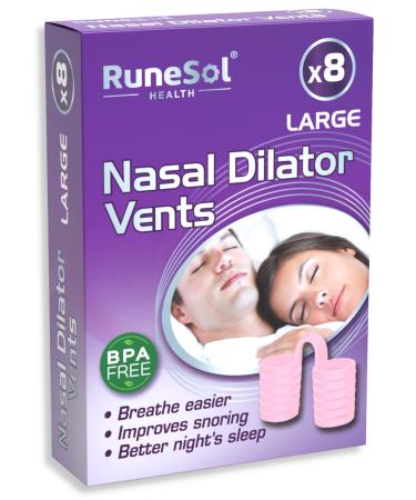 Runesol Snoring Relief Nasal Dilator 8 x Large Pink Nasal Dilators Snoring Aids for Men and Women Sleep Nose Vents Anti Snoring Devices Stop Snoring Aid for Sleeping Snore Stopper Congestion Pink 8 x Large - Buy Online on GoSupps.com