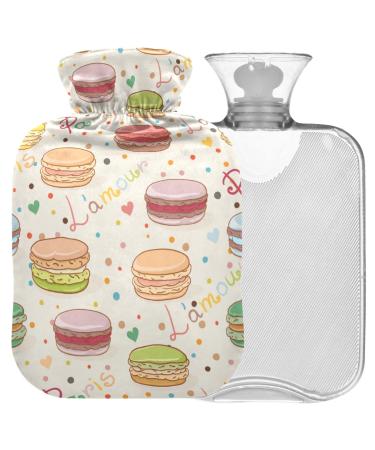 NAANLE SWEET MACARON hot bottle with reference transparent hot water bottle 1l heat bottle for bed hand feet warmer pain relief heat and cold therapy