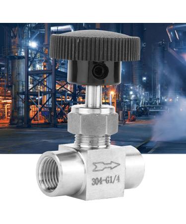 Water/Gas/Oil Flowing Regulation Stainless Steel BSPP Female Thread Straight Needle Valve for Water Gas Oil Transmission(Black Handle 1/4in) - Buy Online on GoSupps.com