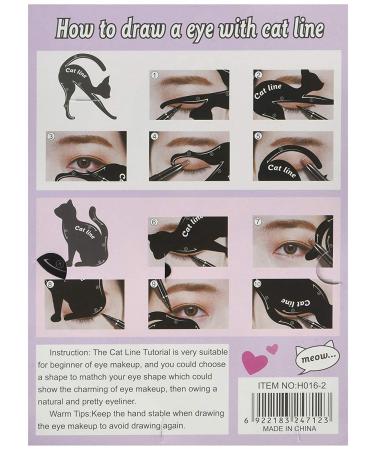 Cat Eyeliner Stencils - 2 Pcs Matte PVC Smoky Eyeshadow Applicators | Cat Shape Eye liner & Eye Shadow Guide Tool - Buy Online on GoSupps.com