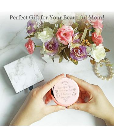 Kuukzuuk Rose Gold Compact Mirror: Unique Birthday Gift for Mom, Christmas and Thanksgiving Gift Idea from Daughter/Son - Buy Online on GoSupps.com
