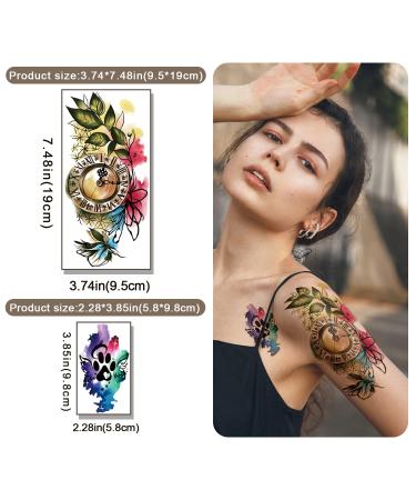 77 Sheets Temporary Tattoo Assortment: Flower Dream Catcher, Cat, Goldfish, Half Arm, Shoulder, Neck - 60 Tiny Waterproof Realistic Tattoos for Women, Girls, and Kids - Buy Online on GoSupps.com