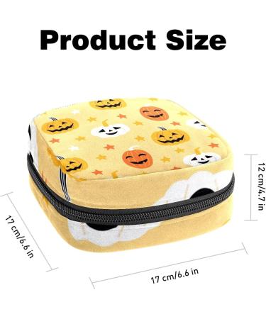 Halloween Pumpkin Sanitary Napkin Storage Bag - Portable Period Kit Pouch, Menstrual Cup & Nursing Pad Holder - Color 7 - Buy Online on GoSupps.com