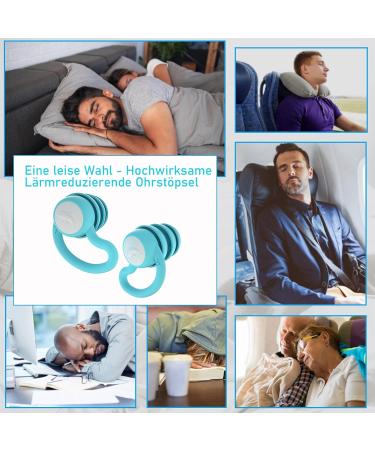 High-Quality Silicone Ear Plugs for Sleeping | 20 dB Noise Insulation | Soft & Reusable | Ideal for Travel Concerts & Snoring - 1 Pair (Blue) - Buy Online on GoSupps.com