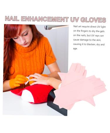 minkissy 2 Pairs Half Finger Gloves Safety Gloves Anti Uv Gloves Manicure Gloves Sun Gloves Pink Gloves Uv Gloves for Manicure Anti-uv Gloves for Gel Nails Sun Protection Nail Lamp Nylon 21x12x0.1cm As Shown1 - Buy Online on GoSupps.com
