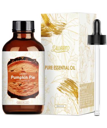 SALUBRITO Essential Oil - Pumpkin Pie Oil Pure & Natural Aromatherapy Oils Fragrance Oil for Diffuser Great for Skin Headache Relaxation Sleep Candle & Soap Making Strong Scented - 120ML
