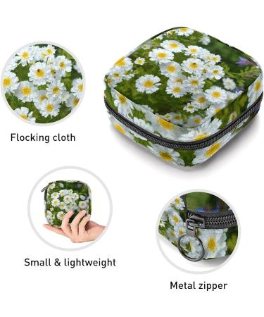 Daisies Floral Sanitary Napkin Storage Bag - Portable Menstrual Cup Pouch for Women and Teen Girls - Multi-colored - Buy Online on GoSupps.com