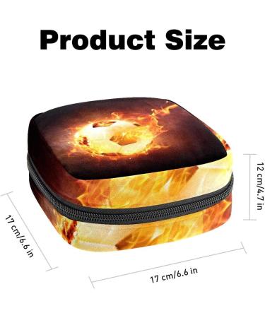 Cool Sport-Feuer-Fu ball Ladies Napkin Storage Bag | Portable Menstrual Pad & Cup Pocket with Zipper for Teenagers & Women - Buy Online on GoSupps.com