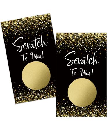 Hafhue 50 Pack Black and gold Blank Gift Certificate Scratch Off Cards for Small Business Spa Beauty Makeup Hair Salon Bridal Shower Baby Shower Country Wedding(Twinkling stars)