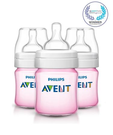 Philips Avent Anti-colic Baby Bottles Pink  4oz  3 Piece - Buy Online on GoSupps.com