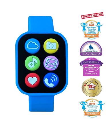 Silli Chews Silicone Smart Watch Wrist Teether for Babies | Blue Teething Relief Toy - Buy Online on GoSupps.com