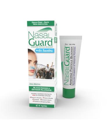 NasalGuard for Air Travelers - Allergy Relief Gel Drug-Free (Cool Menthol 10 Gram) Cool Menthol 10 Gram