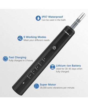 Szong Toothbrush 4 Pack - Black Adult Toothbrush Set - Buy Online on GoSupps.com