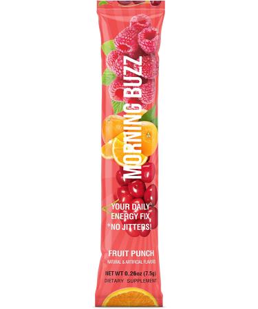 Morning Buzz Fruit Punch Sports Energy Drink - Original Formula for Lasting Energy and Mental Clarity - Pre-Workout Supplement with 18 Key Vitamins & Minerals - 15 Pack - Buy Online on GoSupps.com