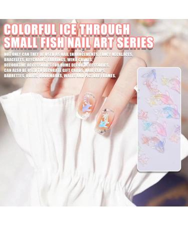 Fish Nail Charms 100PCS Mixed Double Colors 3D Dolphin Resin Nail Art Charms Goldfish Nail Ornaments Nail Art Decorations for Women Girls Nail Art Design Crafts DIY - Buy Online on GoSupps.com