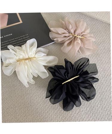 3PCS Large Flower Hair Clips Pins - Chiffon Silk Soft Snap Barrettes for Women & Kids | Wedding Bridal Prom Party Hair Styling Accessories - Buy Online on GoSupps.com