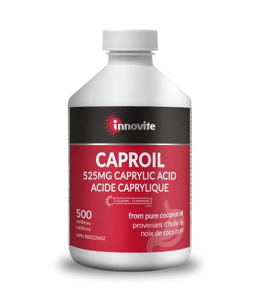 Innovite - Caprylic Acid 525mg per Serving 500ml - Health Liquid Caproil - Pure Coconut Derived Caprylic Acid - Dietary Supplement for Digestive Support