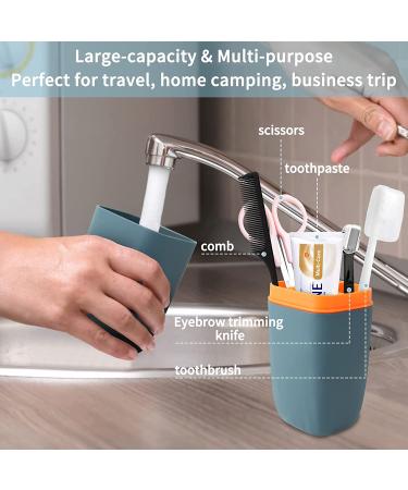 Qinyuan Travel Toothbrush Container Case - Portable Holder for Toothbrush and Toothpaste - 2PCS Silicone Covers - Ideal for Business Trips and Camping - Pink - Buy Online on GoSupps.com