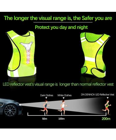Ninefo Reflector Safety Vest for Jogging & Biking | Adjustable Light-Up Warning Vest with 2 Reflecting Tapes - Buy Online on GoSupps.com