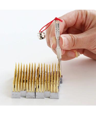Wazakura Hanafubuki Ikebana Kenzan Needle Cleaner & Straightener 2.6(70mm) - Made in Japan | 2-in-1 Flower Holder Pin Frog Repair Tool - Stainless Steel 2.6(70mm) - Silver - Buy Online on GoSupps.com