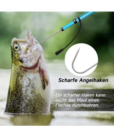 Komclub Telescopic Fishing Gate - Durable Aluminum Alloy Fishing Accessories with Hooks & Rubber Grinding for Sweet & Salt Water - 90cm - Buy Online on GoSupps.com