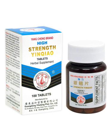 High Strength Yin Qiao (Yin Chiao) Herbal Tablet Supports Upper Respiratory and Immune System (100 Tablets) (1 Bottle) (Solstice) 100 Count (Pack of 1)