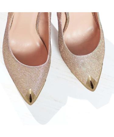 Shop Elegant Gold Metal High Heel Toe Caps - 2 Piece Pointed Protector for Stylish Shoe Protection - Buy Online on GoSupps.com
