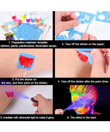 Herefun UV Light Body Painting Makeup Set 8 Colors Face & Glitter Paint for Carnival Fluorescent Glow Effects - International Shipping Available - Buy Online on GoSupps.com