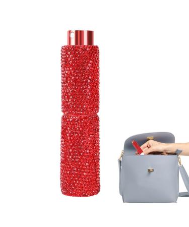 Refillable Perfume Atomizer Refillable Bling Crystal Travel Perfume Bottle Pocket Size 10ml Outdoor Travel Dispensing Bottle for Cosmetic & Perfume Other Liquids Red