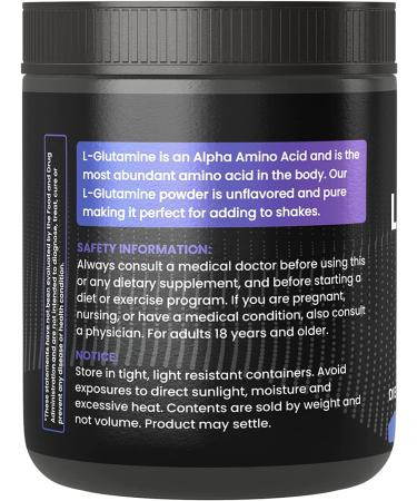 Pure Organic Ingredients L-Glutamine Powder (12 oz) - Natural Amino Acid Supplement - Flavorless - Always Pure - 14.4 Ounce Pack - Buy Online on GoSupps.com
