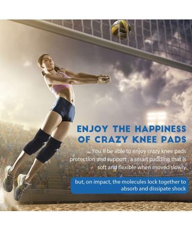 Volleyball Knee Pads Compression Sleeve Support | Men & Women | High Protection & Professional Grade | Running, Meniscus Tear, ACL, Arthritis | Joint Pain Relief | Black (Medium & Large) - Buy Online on GoSupps.com