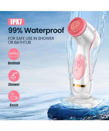 Facial Cleansing Brush Waterproof Deep Cleaning Exfoliation Rotating Spa Machine with 2 Speed Modes Electric Face Brush with 3 Replacement Brush Heads for Women (Pink)  - Buy Online on GoSupps.com