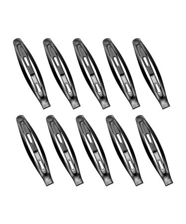 10pcs 6cm Black Snap Hair Clips - Oval Metal Barrettes for Girls - Buy Online on GoSupps.com