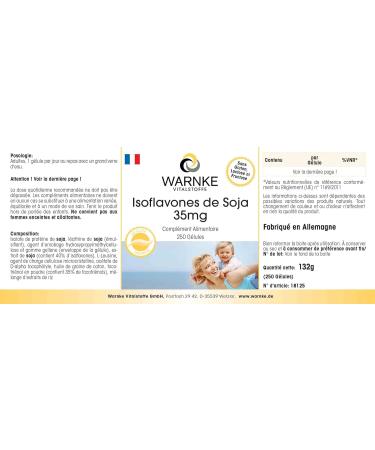 Soy Isoflavones 35 mg - 250 capsules - With vitamin E | Warnke Vitalstoffe - Quality from German pharmacies - Buy Online on GoSupps.com