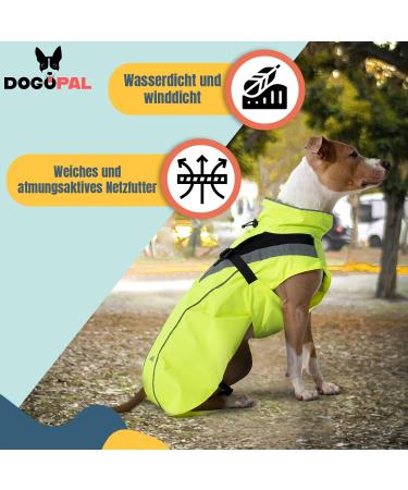 Dogopal Waterproof Dog Raincoat - Yellow Reflective Jacket for Small & Large Dogs (XL) - Breathable Mesh Rain Protection - Buy Online on GoSupps.com
