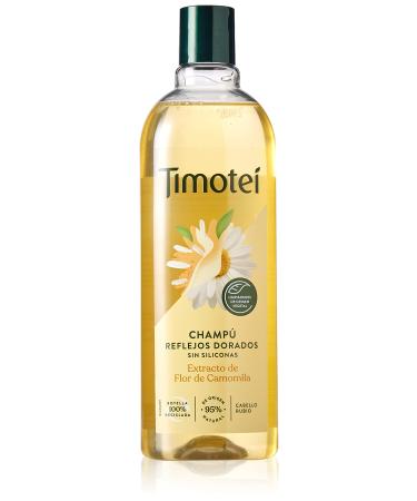Timotei Shampooing reflets dor s pour cheveux blonds avec extrait de fleur de camomille avec nettoyants d'origine v g tale 95% d'ingr dients d'origine naturelle sans silicone 400 ml