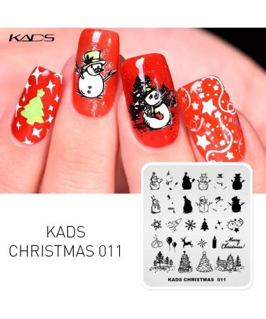 Shop Kads Nail Stamp Plate - Christmas Motifs for Stunning Nail Art | Snowflakes Santa Claus Christmas Trees & More - 5 Piece Set - Buy Online on GoSupps.com